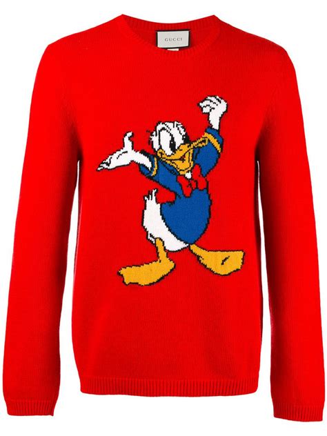 gucci red donald duck sweater|Gucci x Disney Red Donald Duck Sweatshirt .